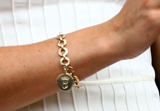 Catherine, Duchess of Cambridge's bracelet, worn as she attends the fourth round match on Day Seven of the Wimbledon Lawn Tennis Championships at the All England Lawn Tennis and Croquet Club on June 27, 2011