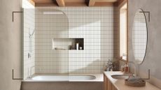 picture of neutral japandi bathroom