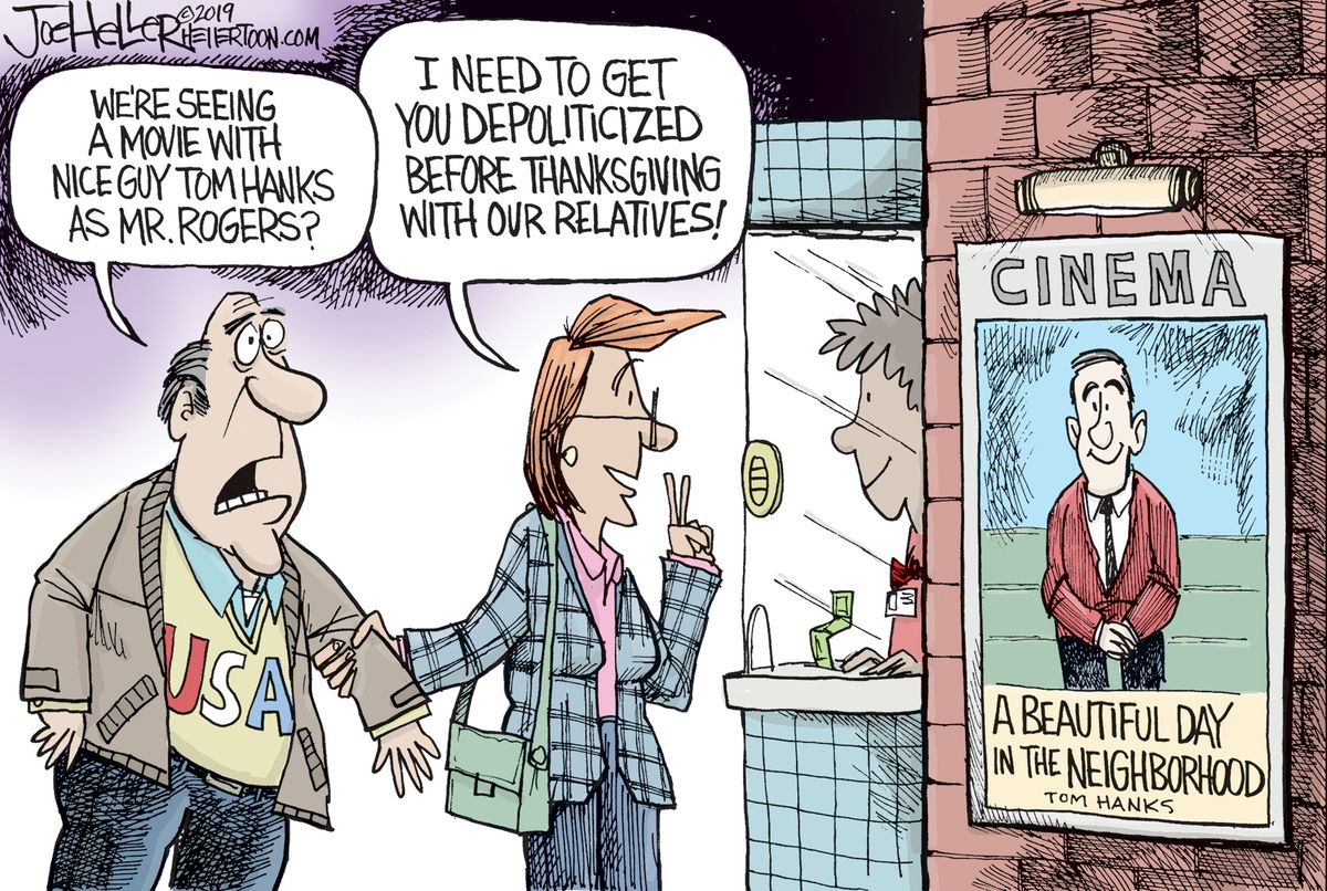 Editorial Cartoon U.S. Tom Hanks Mr. Rogers Depoliticize Before ...