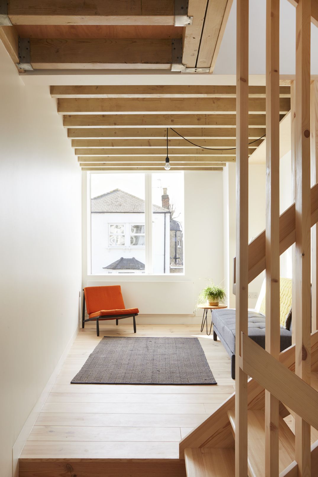 a room in a narrow infill house