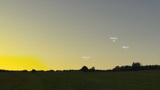 The planet Venus will be at its greatest elongation on March 20, 2022 and will shine in the evening sky with Saturn and Mars.