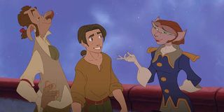 Doppler, Jim and Captain Amelia in Treasure Planet