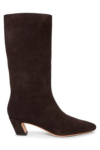 Loeffler Randall Cleo Suede Curved-Heel Boots