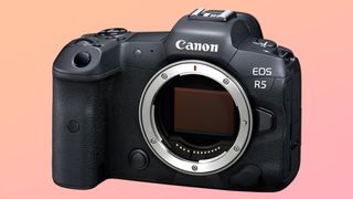 Canon EOS R5 II maqueta frontal sin objetivo