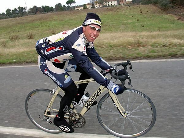 Joe Papp aboard his new Whistle bike,