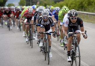 Fumiyuki Beppu leads the chase on stage seven of the 2014 Giro d'Italia
