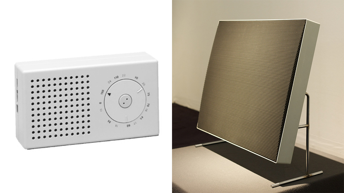 Braun T3 radio on left, Braun LE1 speaker on right