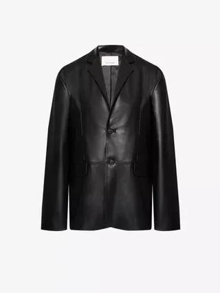Olympia Oversized Faux-Leather Jacket