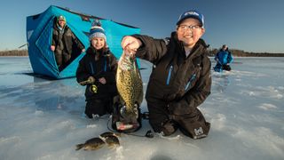 FIRST ICE Fishing on ULTRA THIN CLEAR ICE! (DANGEROUS) 