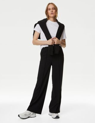 Side Stripe Wide Leg Trousers