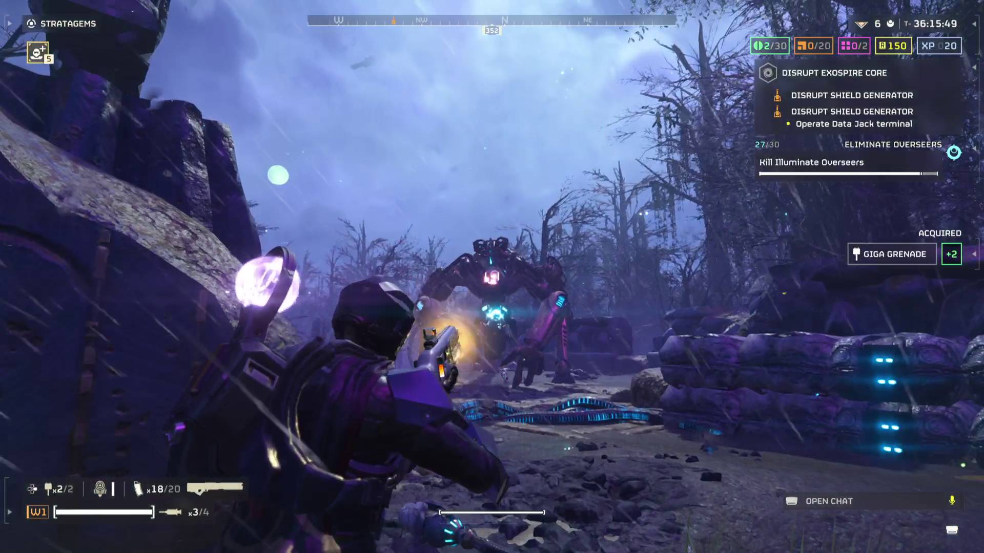 Helldivers 2 Illuminate Veracitor weak spot above pilot