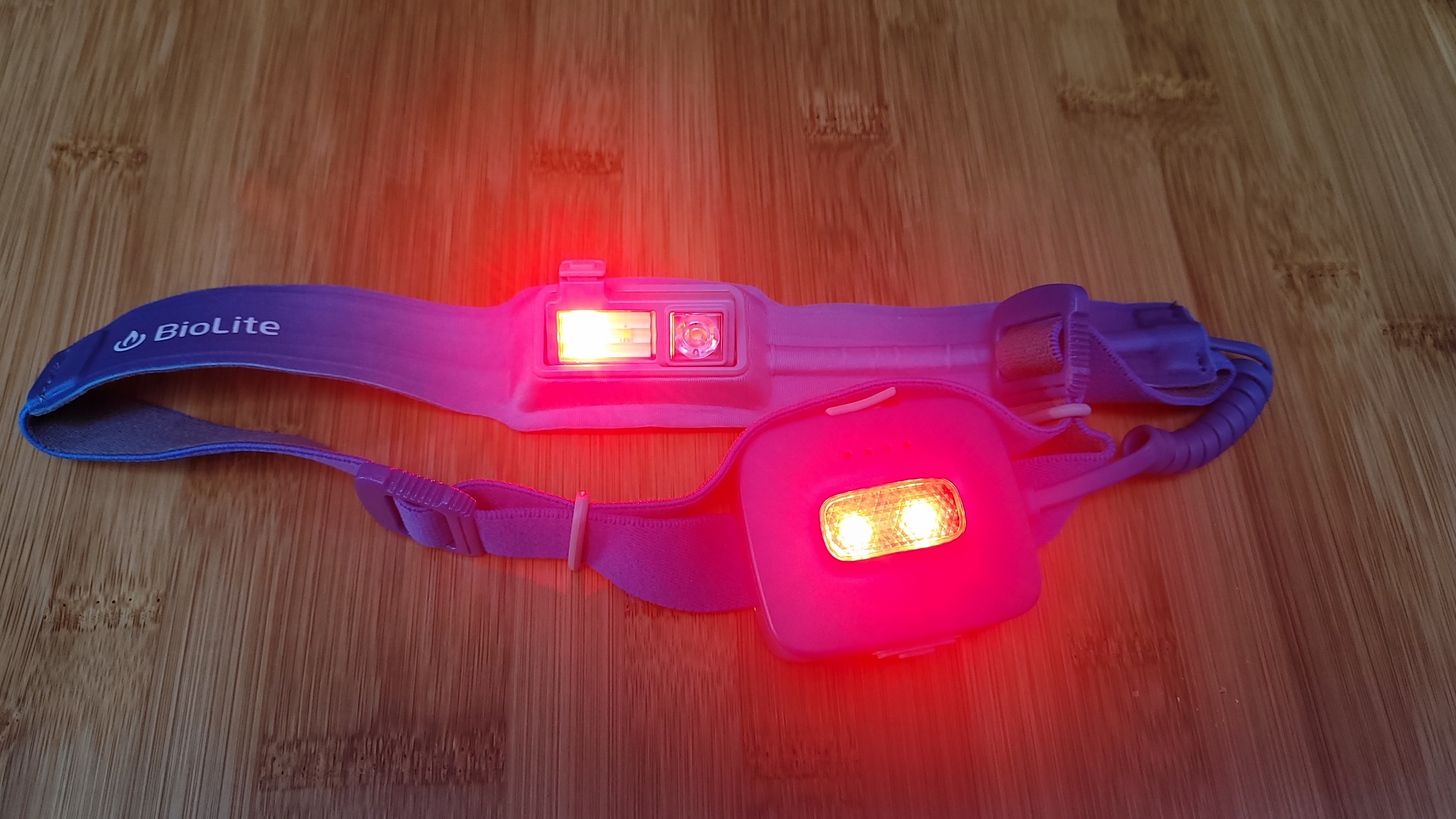 The 425 headlamp shining red from both front and rear lights simultaneously