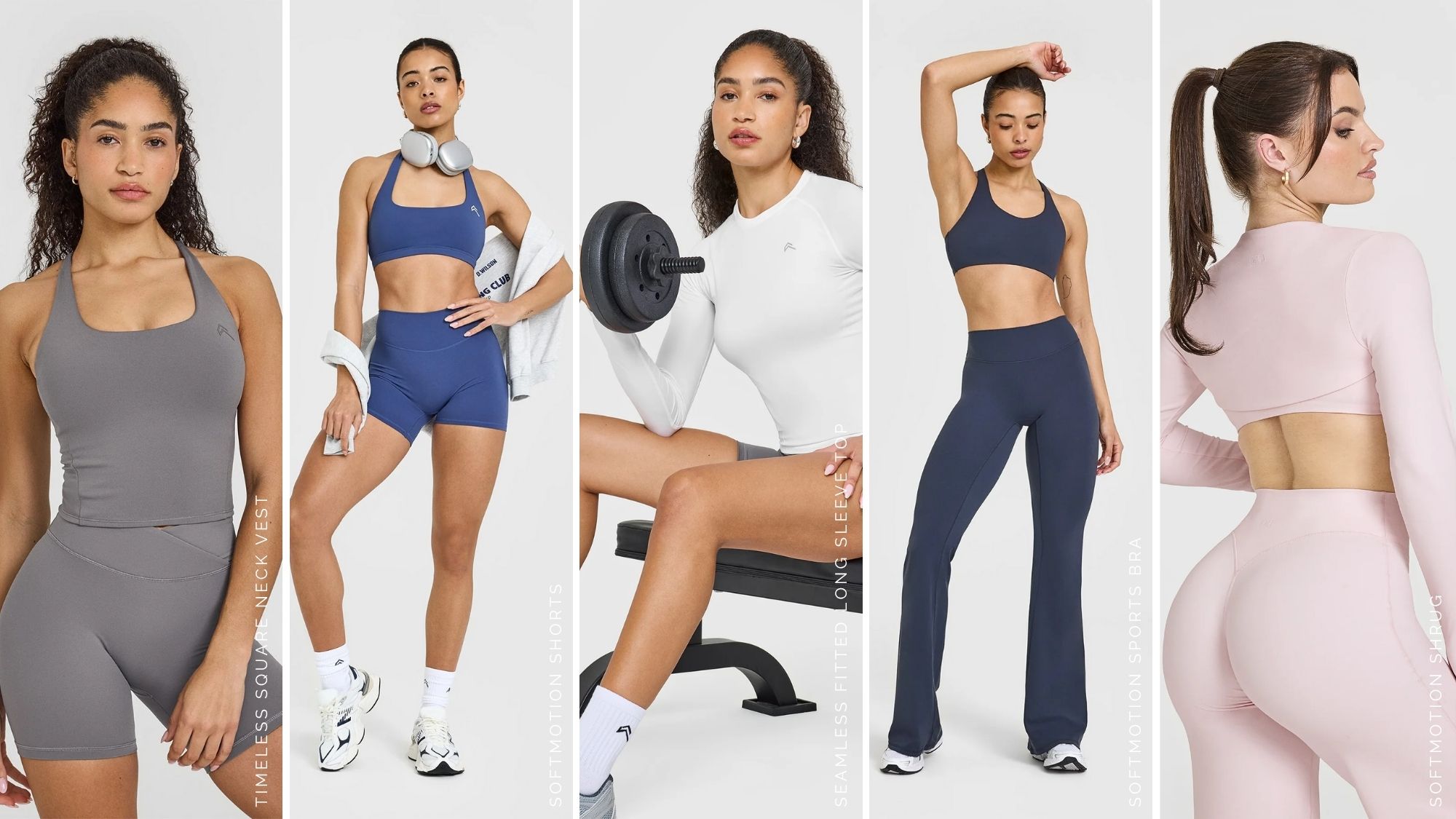 composite of five models wearing MCUK's top pieces from Oner Active