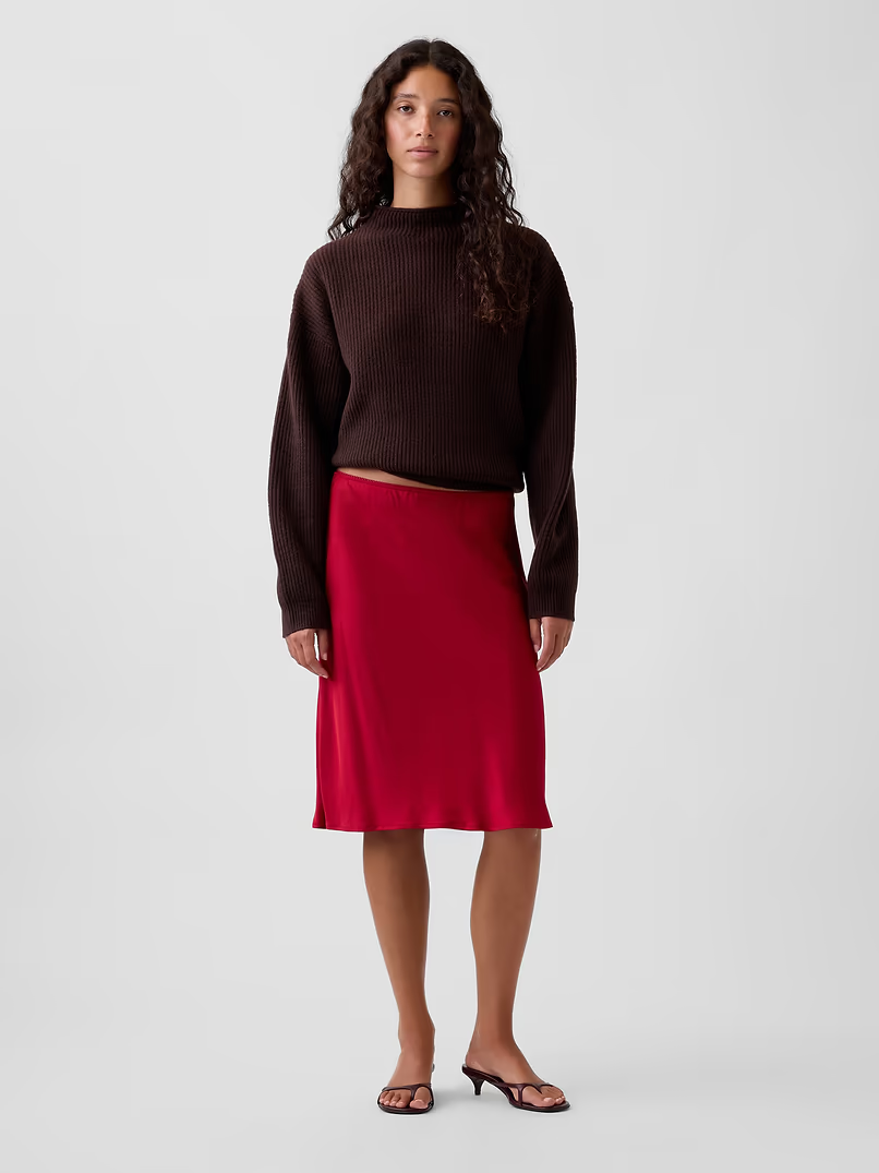 Gap, Satin Bias-Cut Skirt