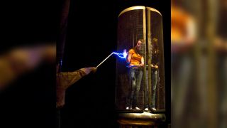 person in faraday cage 