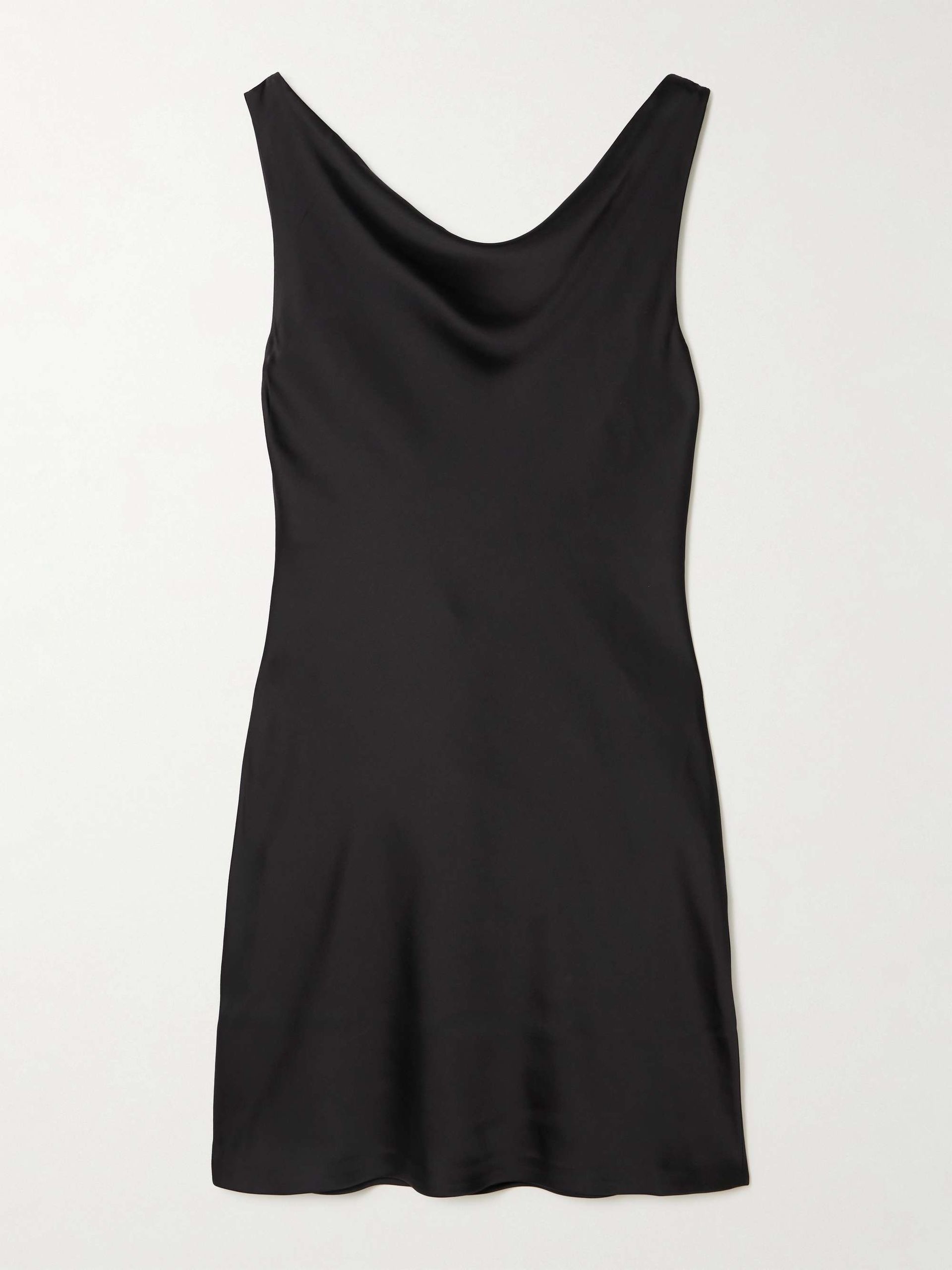 Open-Back Draped Satin Mini Dress