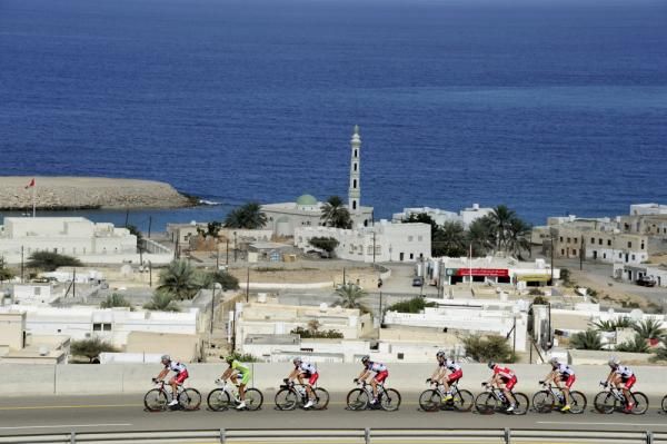 Race leader Andre Greipel and his Lotto teammates