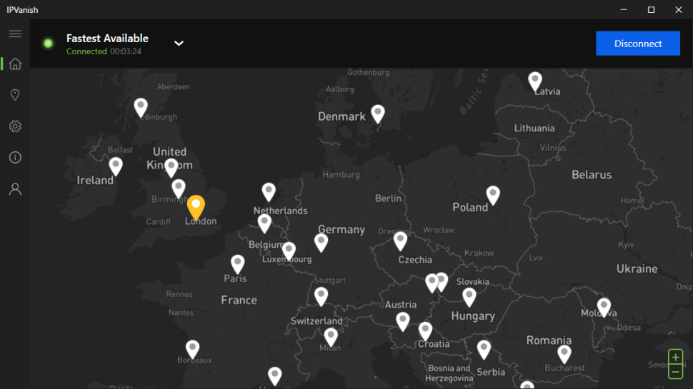 IPVanish Windows App Map Interface
