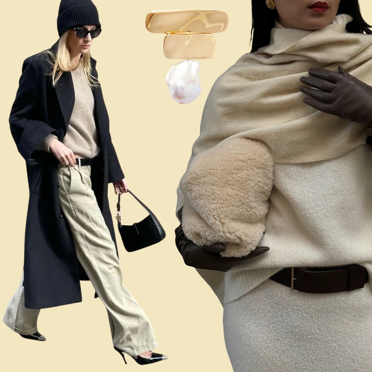 Collage of classic outfit pics