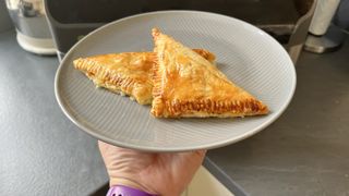 Cooked apple turnovers on a plate