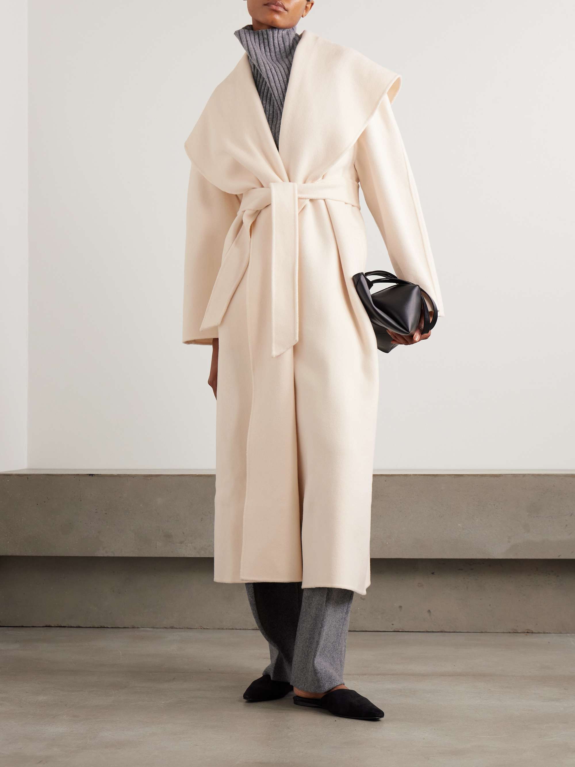 Ondine Belted Wool-Blend Coat