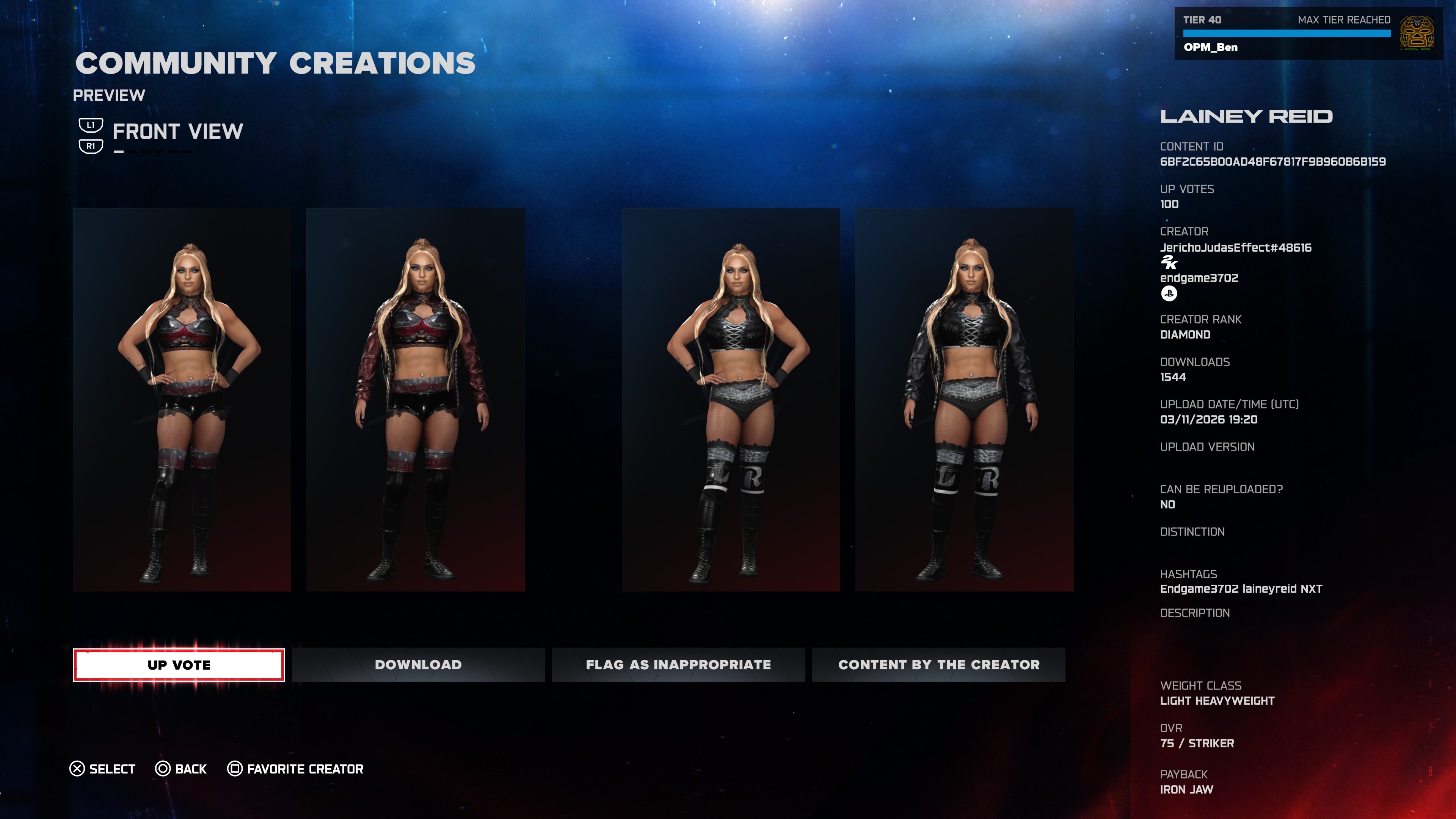 Rumors of Lainey Reid being on the WWE 2K26 roster proved false