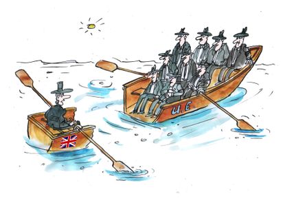 Editorial cartoon World Brexit boat Europe