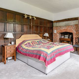 bedroom with bed and carpet floor