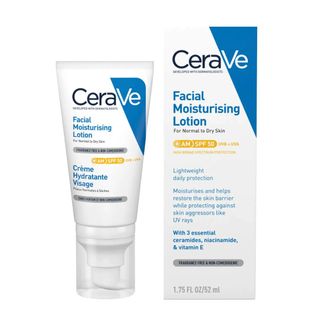 best sunscreen for acne-prone skin - CeraVe AM Facial Moisturising Lotion SPF50