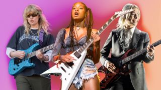 Ladyhawke, Willow Smith and Phoebe Bridgers playing Jackson and B.C. Rich electric guitars