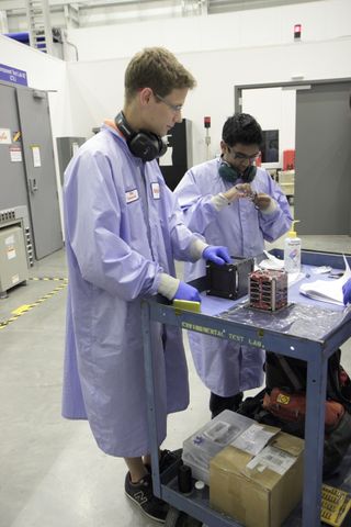 The smartphone-powered nanosatellite was developed by students at the Thomas Jefferson High School for Science and Technology in Alexandria, Va.