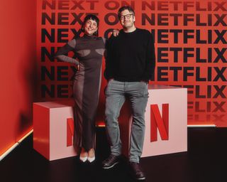 Gareth Evans and Jessie Mei Li at a recent Netflix event to promote Havoc.