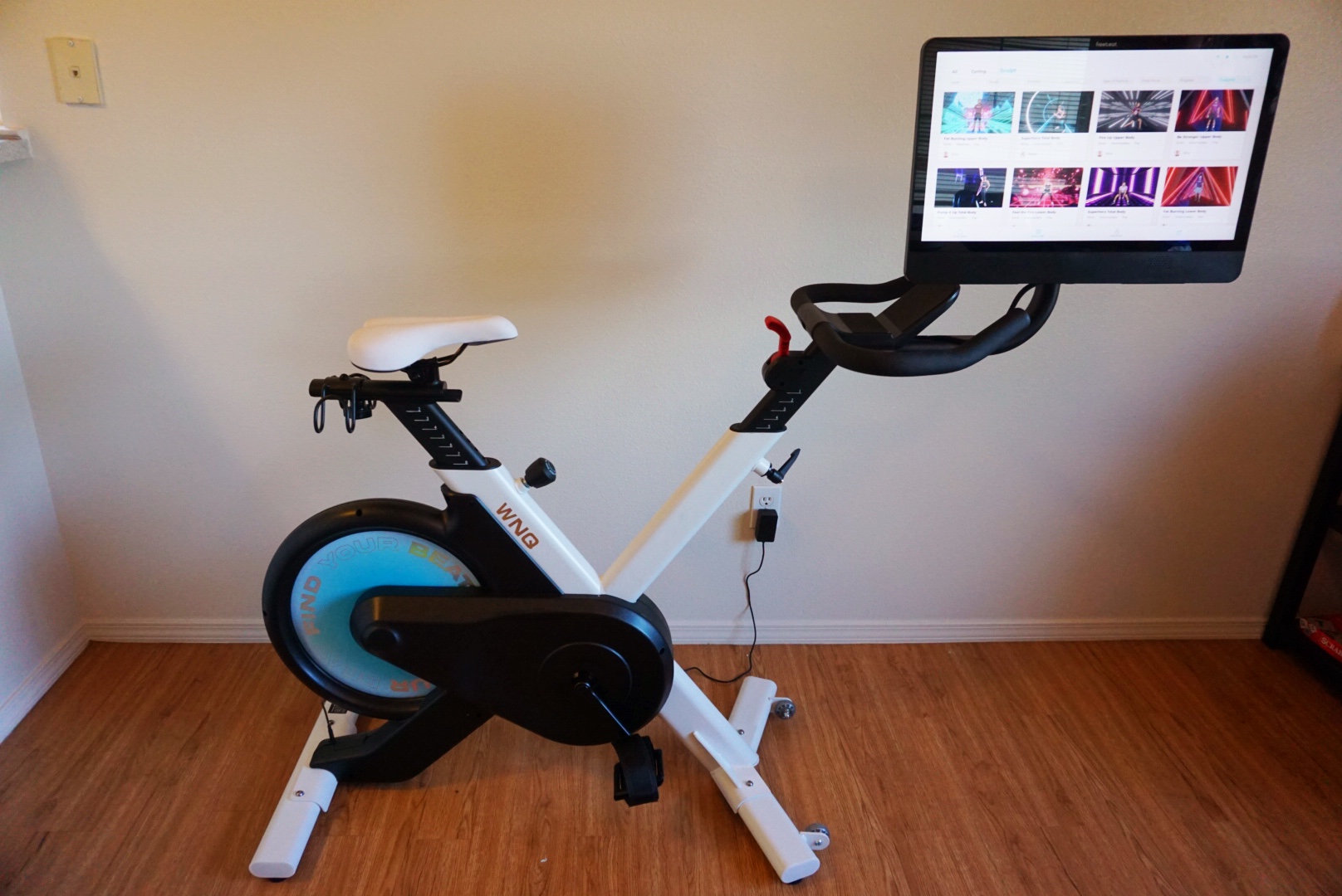 A photo of the Freebeat X Bike with the screen rotated to the side