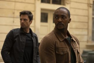 Sebastian Stan and Anthony Mackie in "The Falcon and the Winter Solider" on Disney Plus.