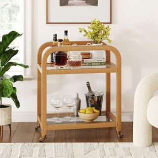 Nathan James Tanner Wood Bar Cart