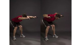 Resistance band bent-over-row