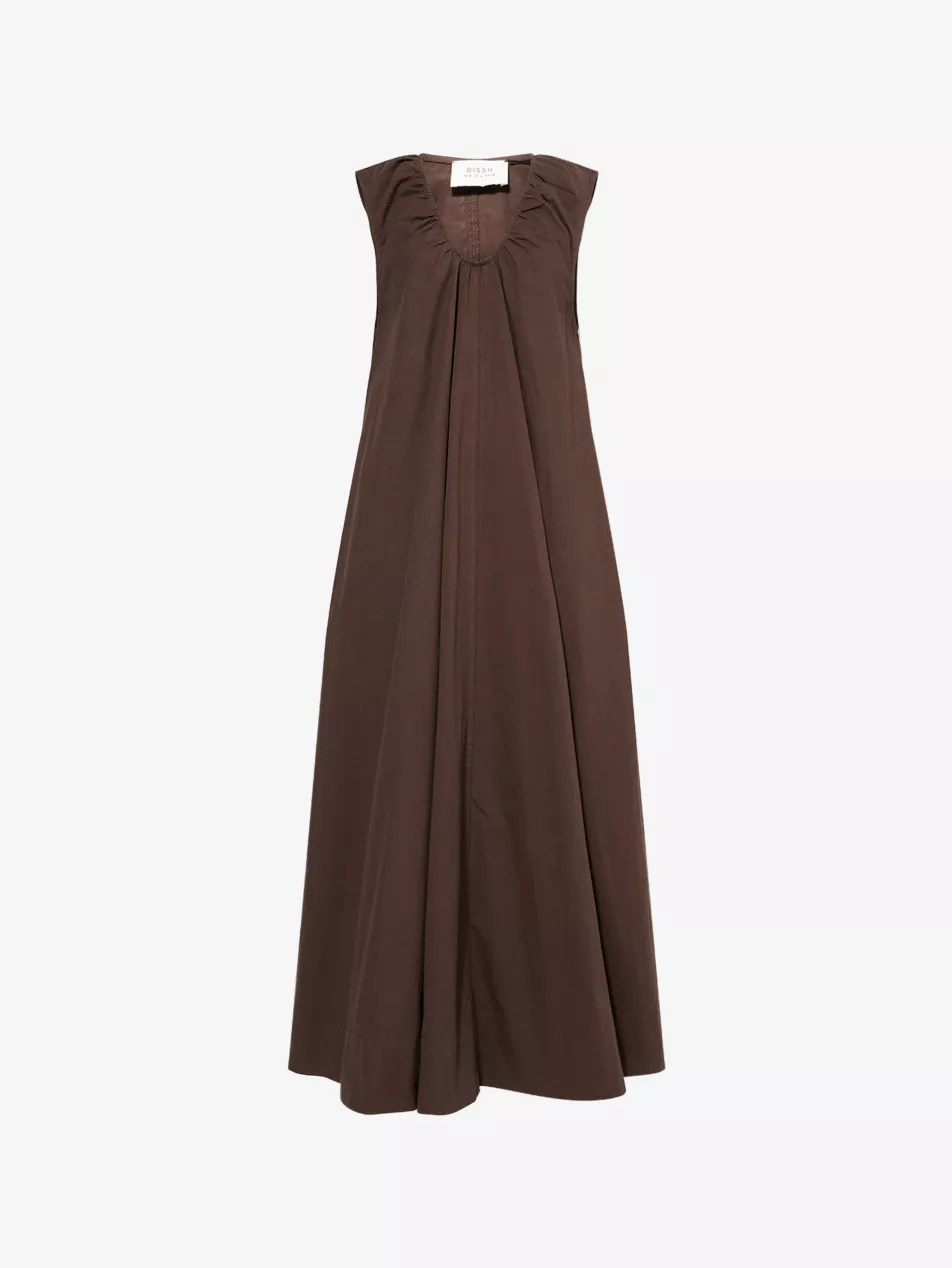 Gabby Flared Cotton-Poplin Midi Dress