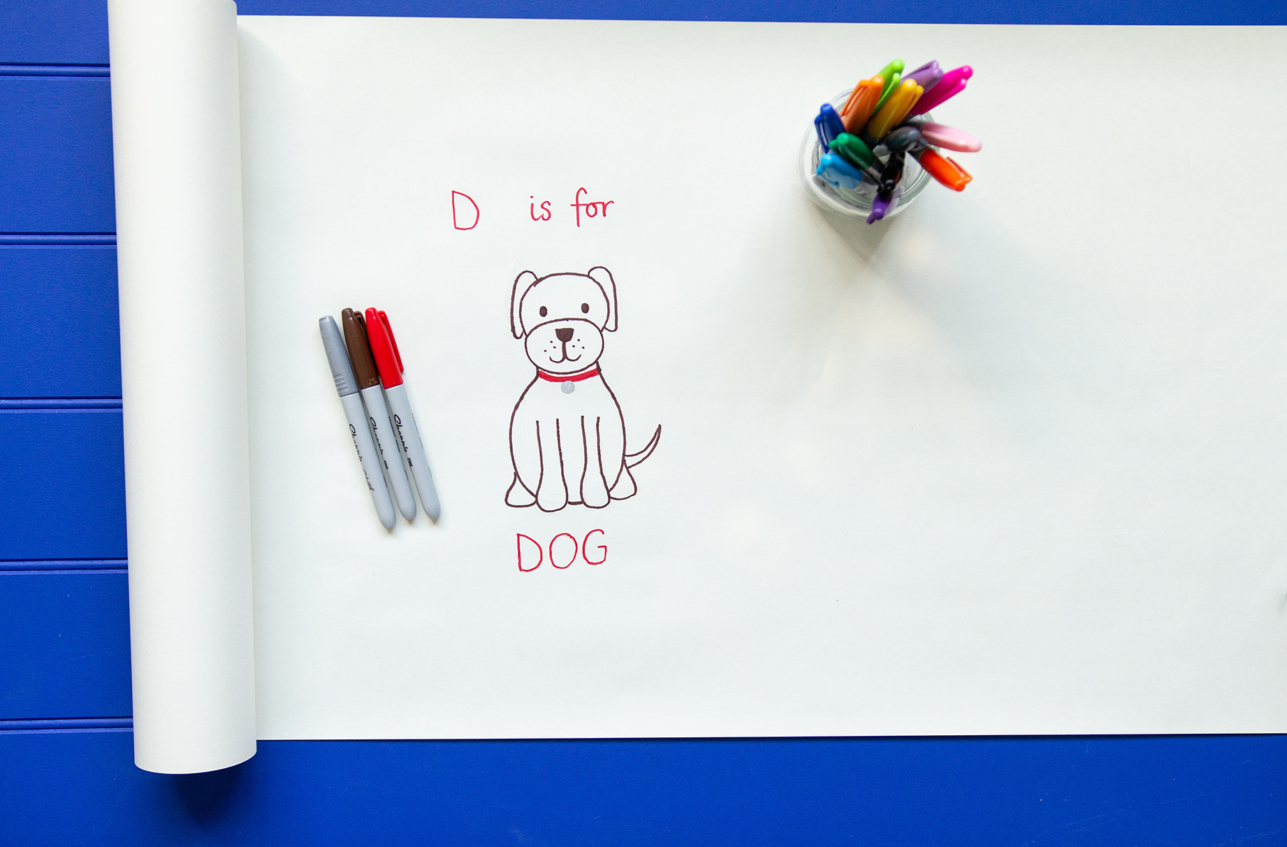 Dog Coloring Page | Dog Beside The Letter D