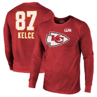 Majestic Threads Travis Kelce Kansas City Chiefs Long Sleeve