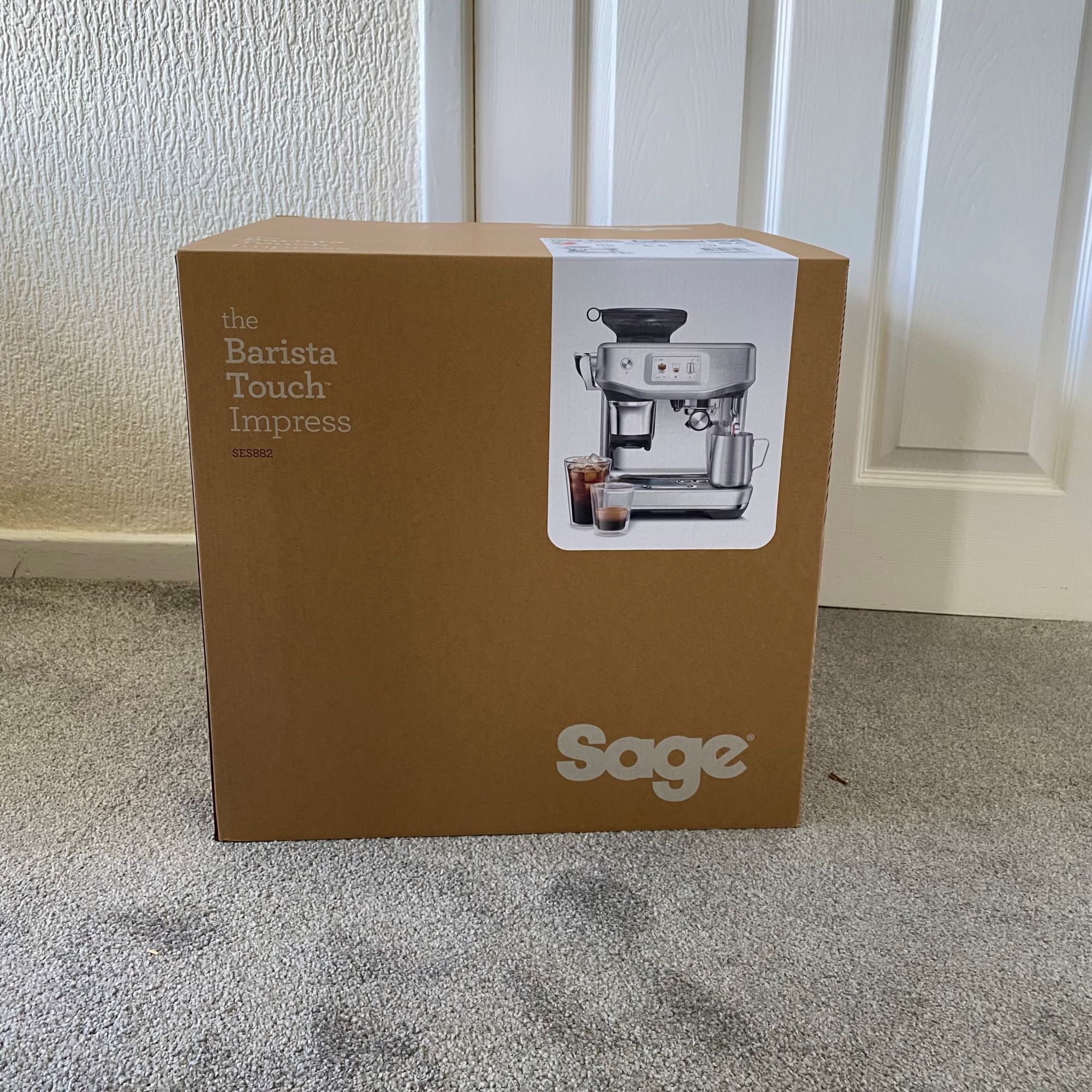 Sage Barista Touch Impress with Cold Extraction in box