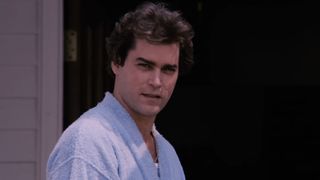 Henry Hill stands in a bathrobe at the end of Goodfellas