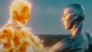 Human Torch and Silver Surfer in Rise of the Silver Surfer