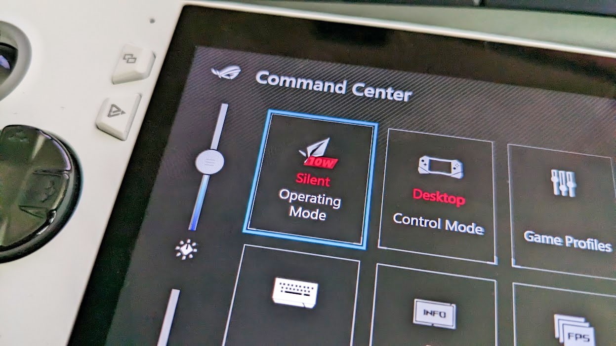 ROG Ally Operating Mode button in the Command Center.