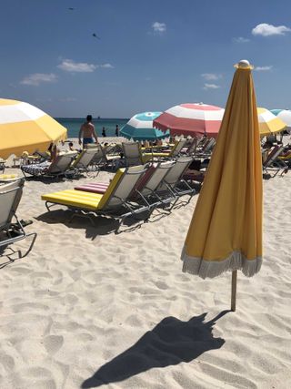 A parasol on a beach