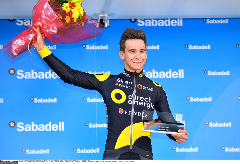 Bryan Coquard (Direct Energie) on the podium