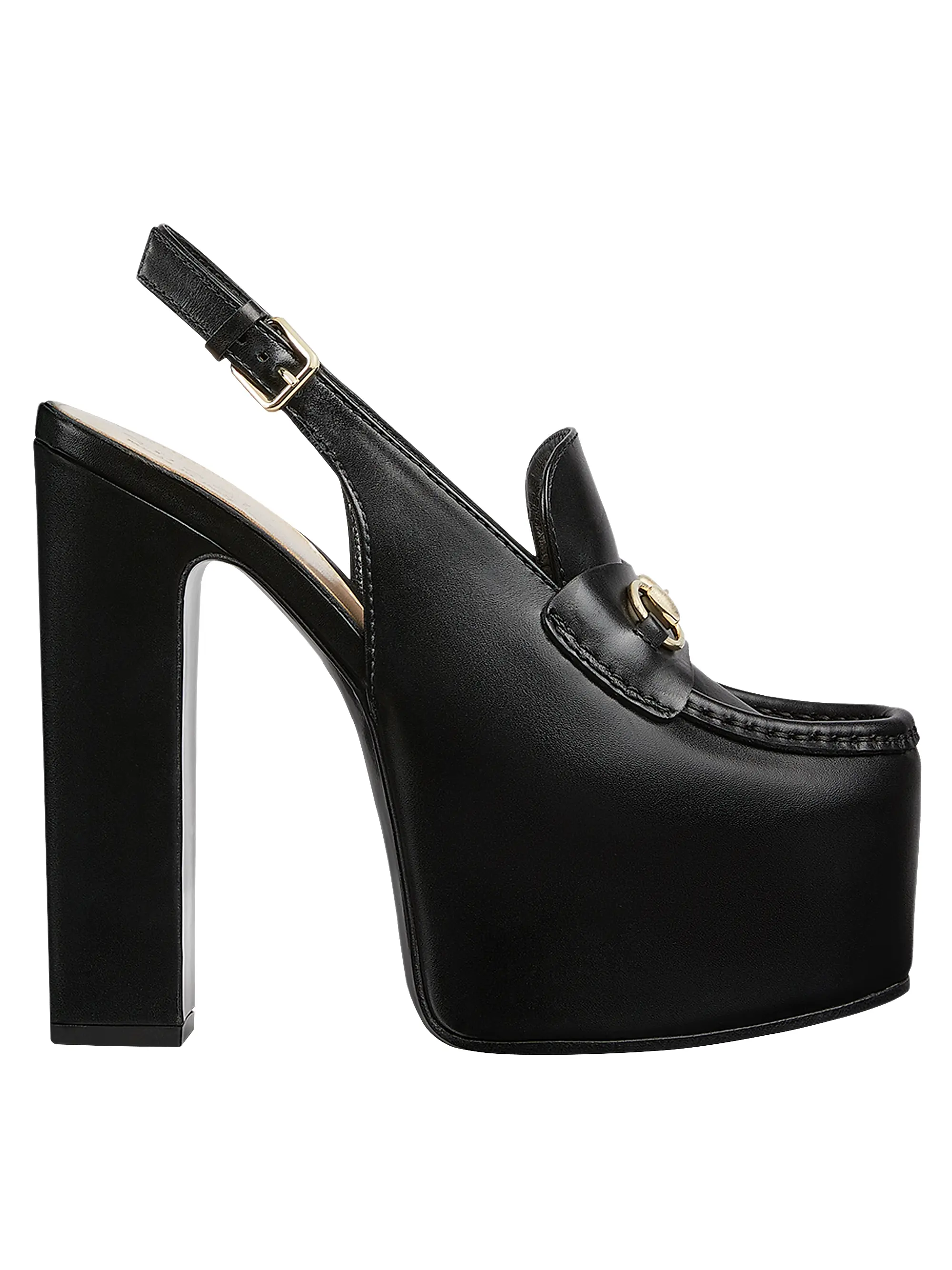 Horsebit Loafer 145mm Platform Slingback Pumps