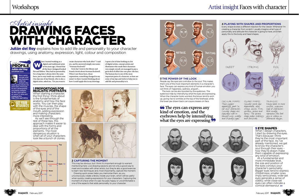 Faces are the focal point of any character piece - Juli&aacute;n del Rey reveals how to bring them to life.