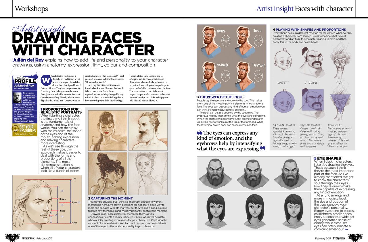 Faces are the focal point of any character piece - Juli&aacute;n del Rey reveals how to bring them to life.