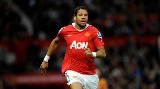 Bebe of Manchester United (Photo by AMA/Corbis via Getty Images)