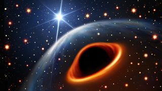 An artist's impression of the binary system, assuming that the mysterious object is a black hole.